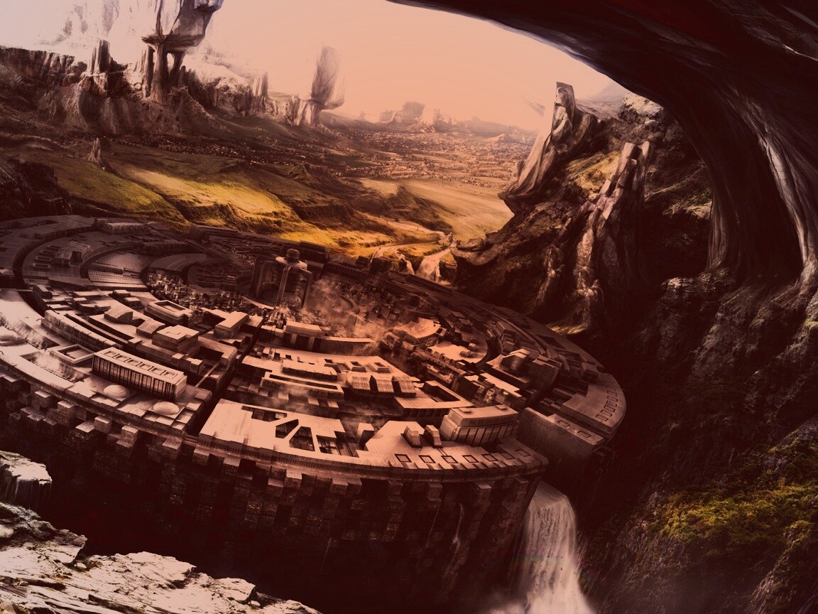 Город в скалах обои