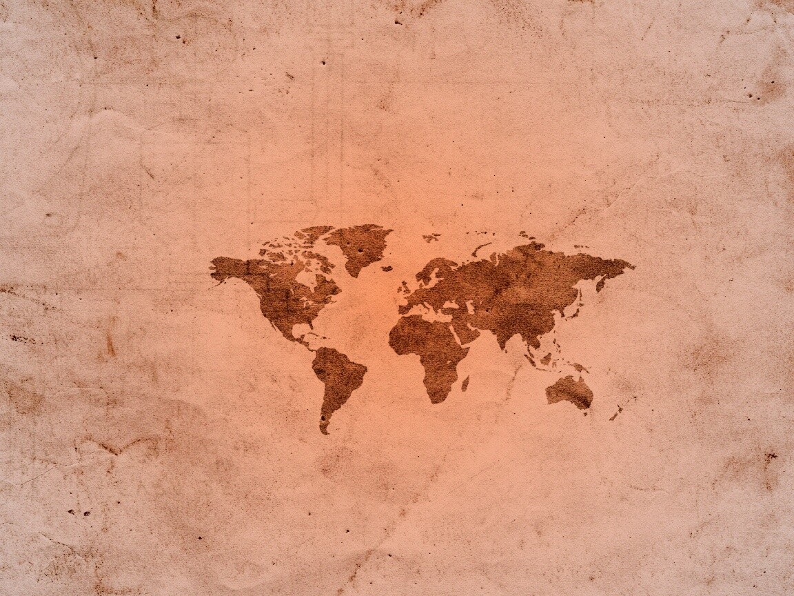 Карта мира на старой бумаге обои