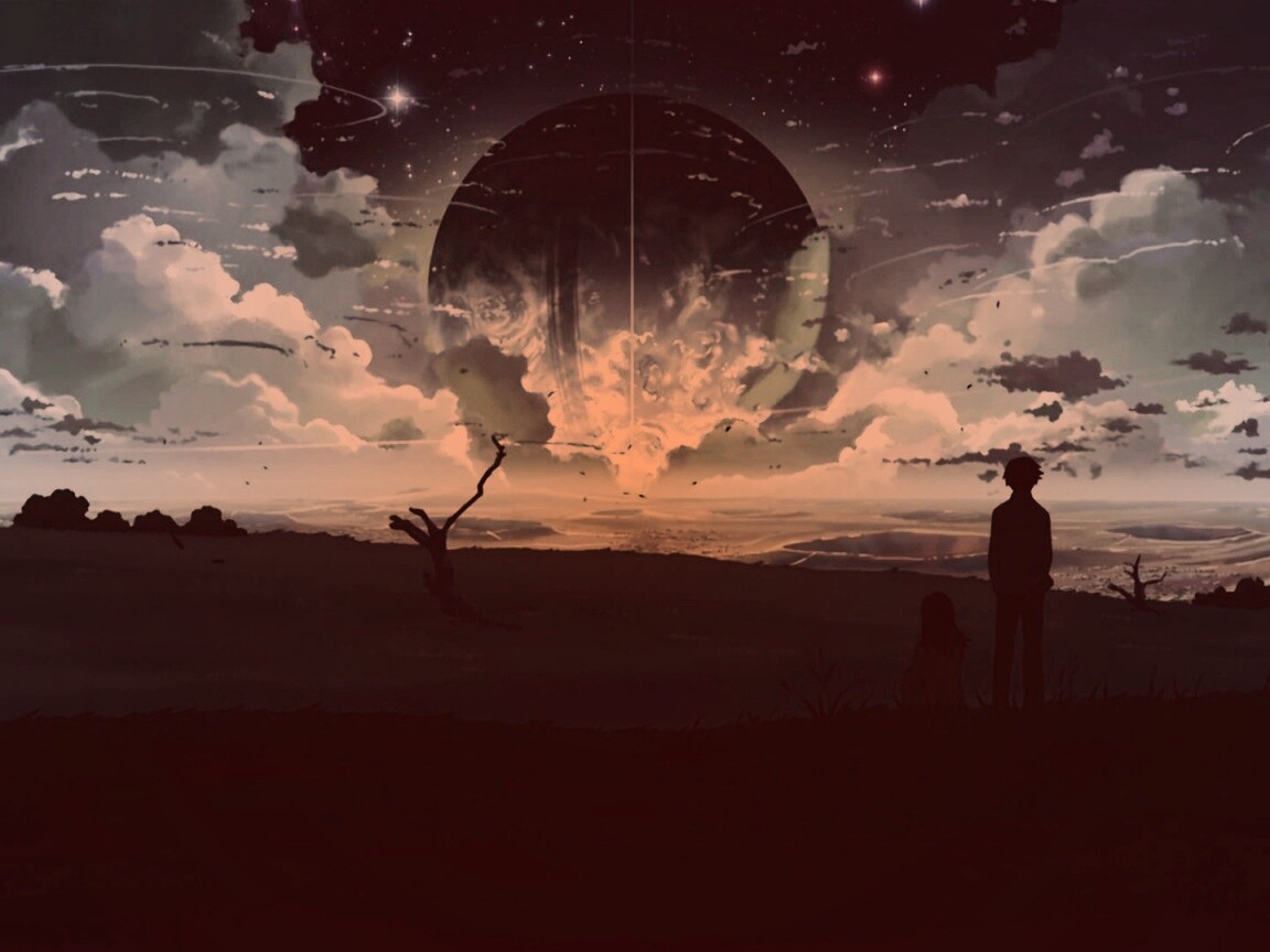 Кадр из творения Макото Синкая обои