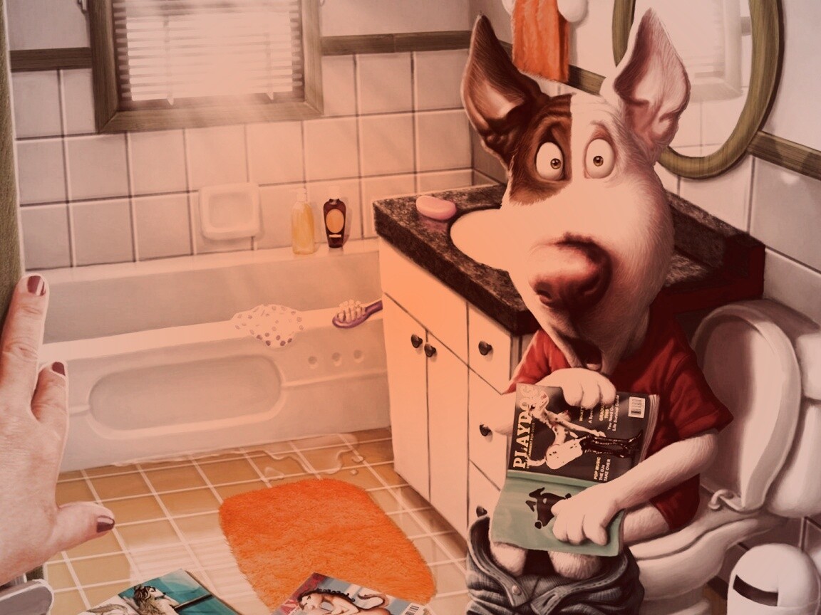 Мастурбирующий пес спалился обои