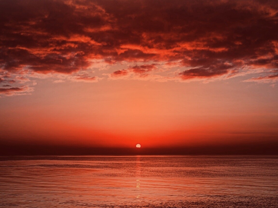 Багровый закат обои