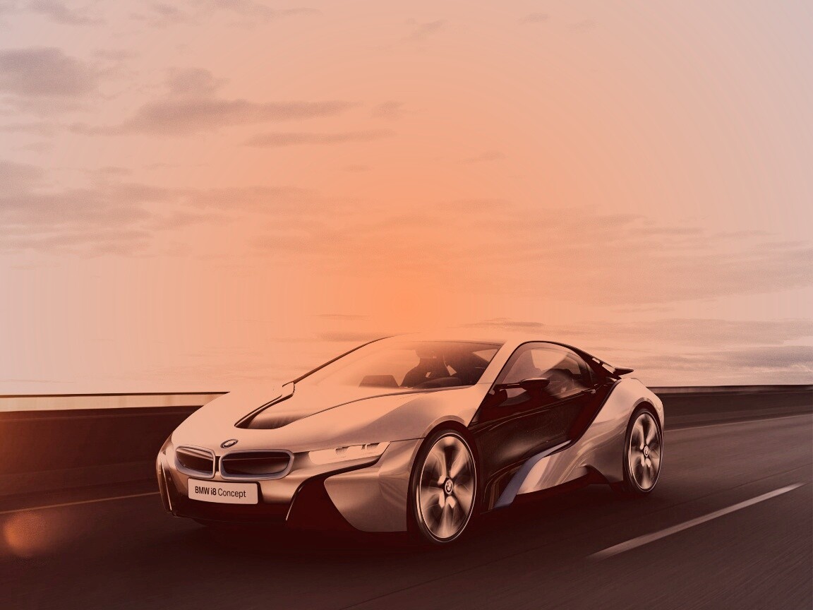 Концепт БМВ на дороге обои