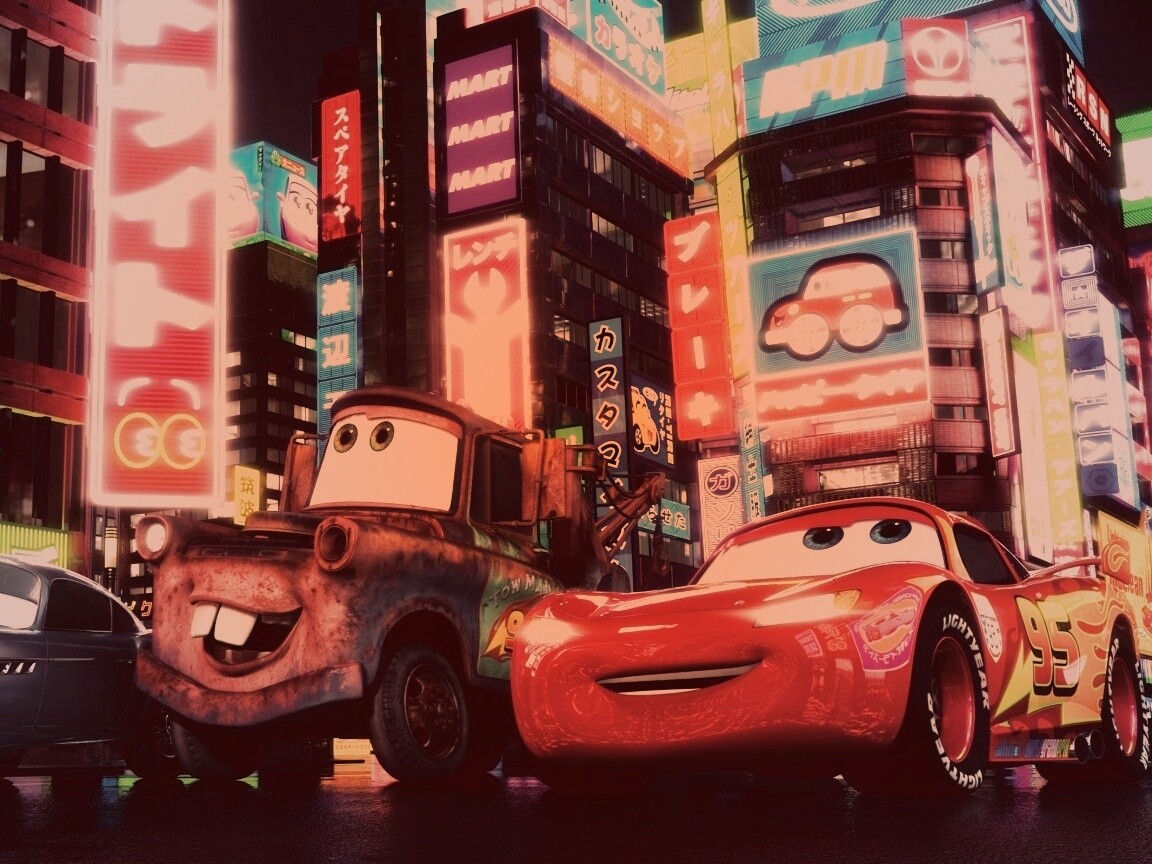 Тачки в большом городе обои