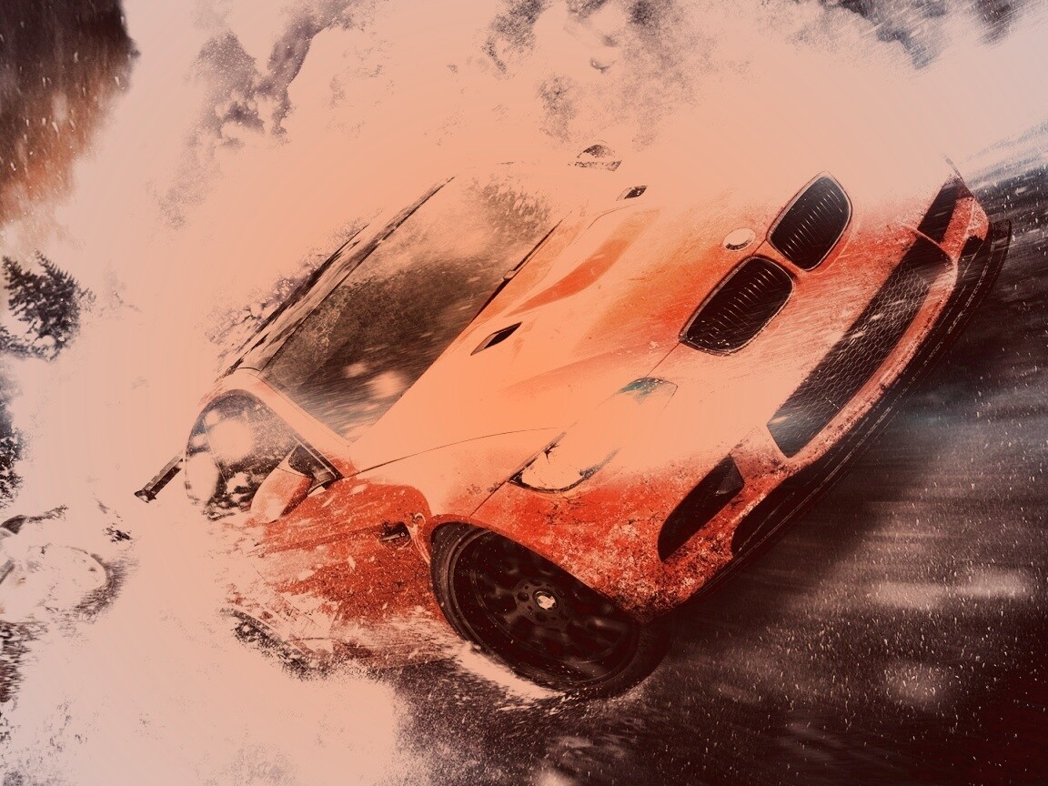 Погоня за оранжевым BMW обои