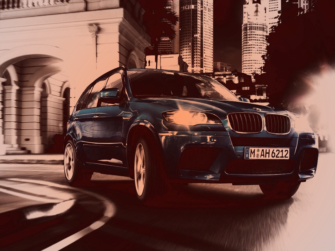 Синий кроссовер BMW обои