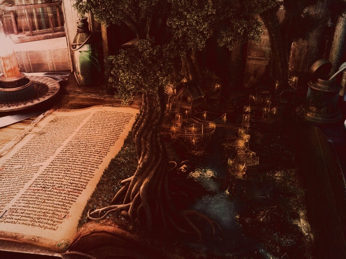 Волшебный мир на страницах книги обои