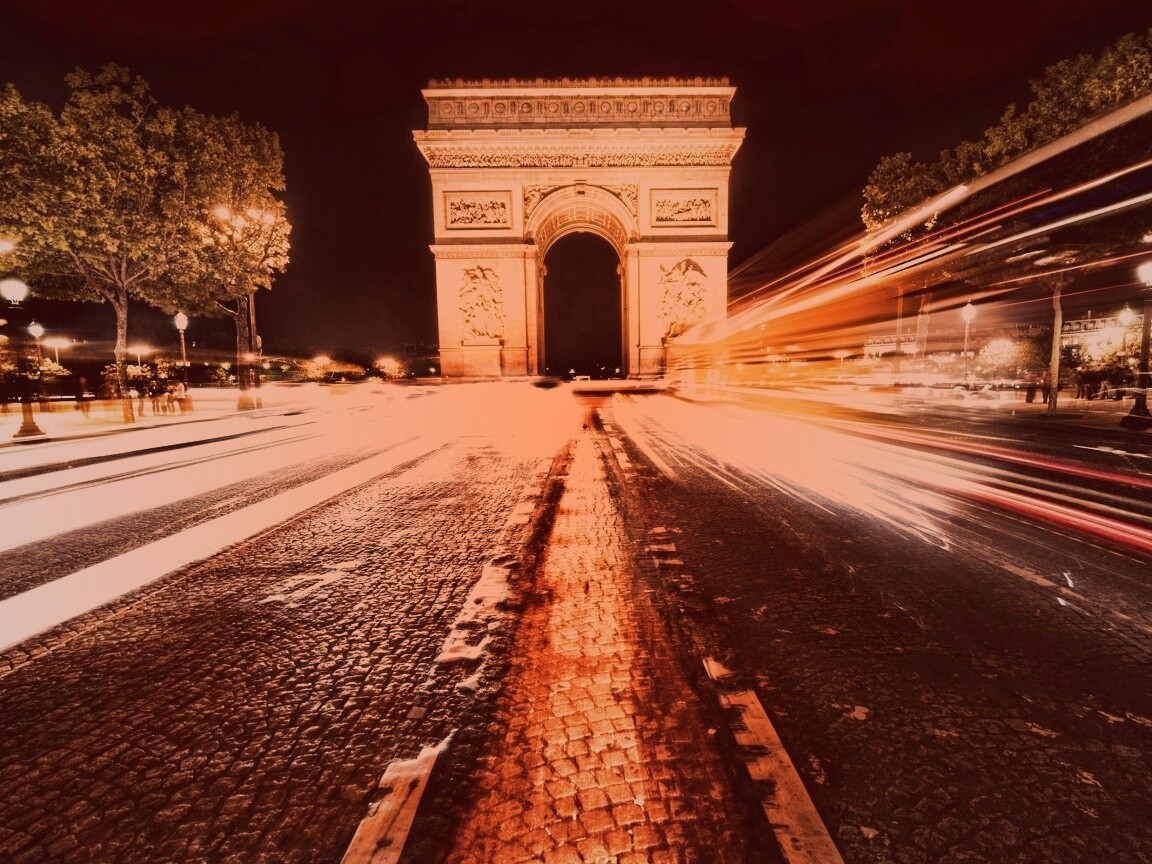 Елисейские поля с Триумфальной аркой обои