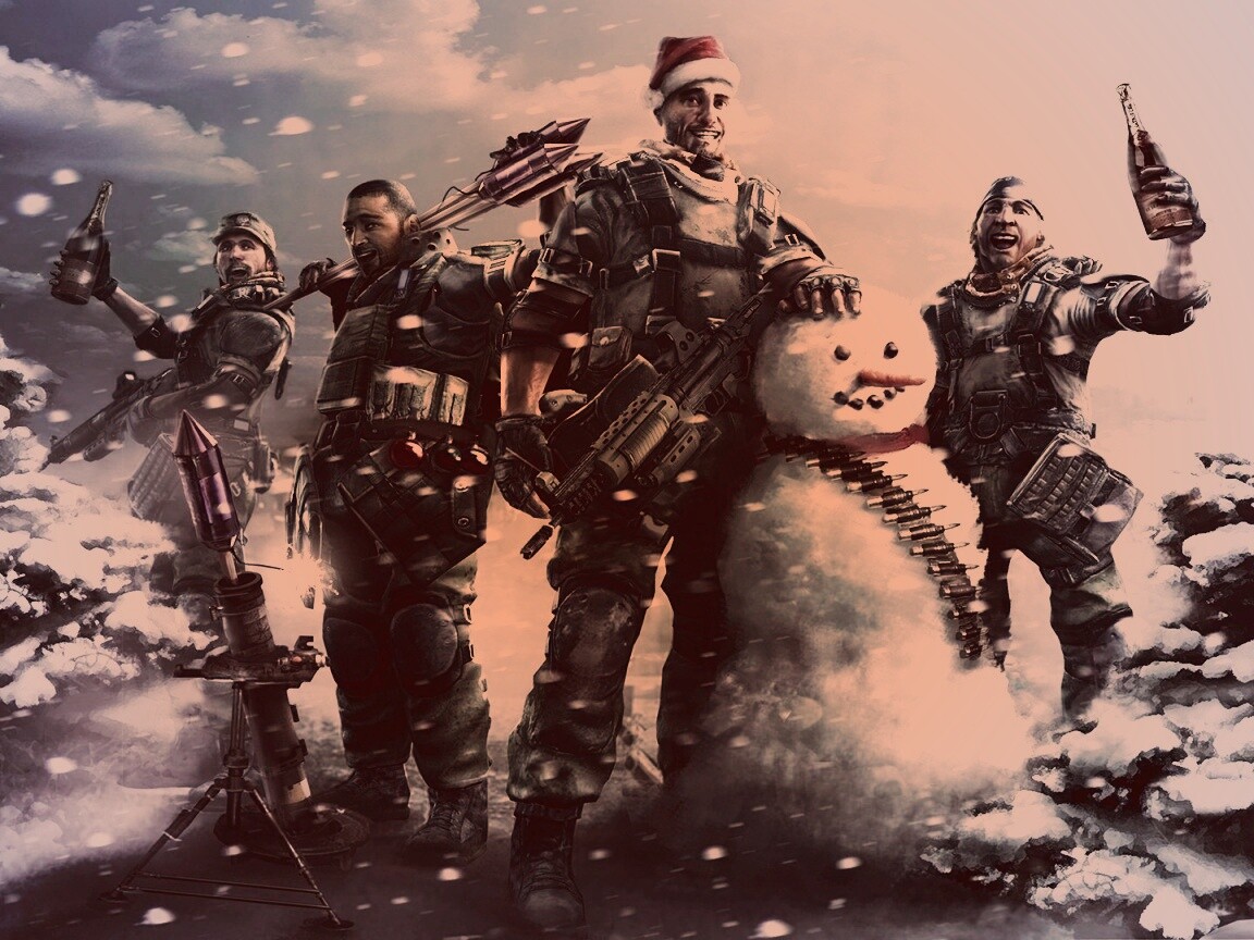 Новый год в шутере обои