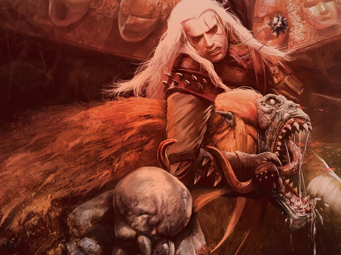Ведьмак и монстр обои