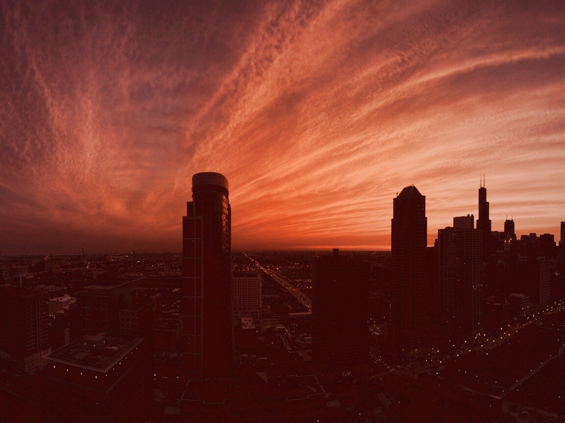 Сумерки в городе обои