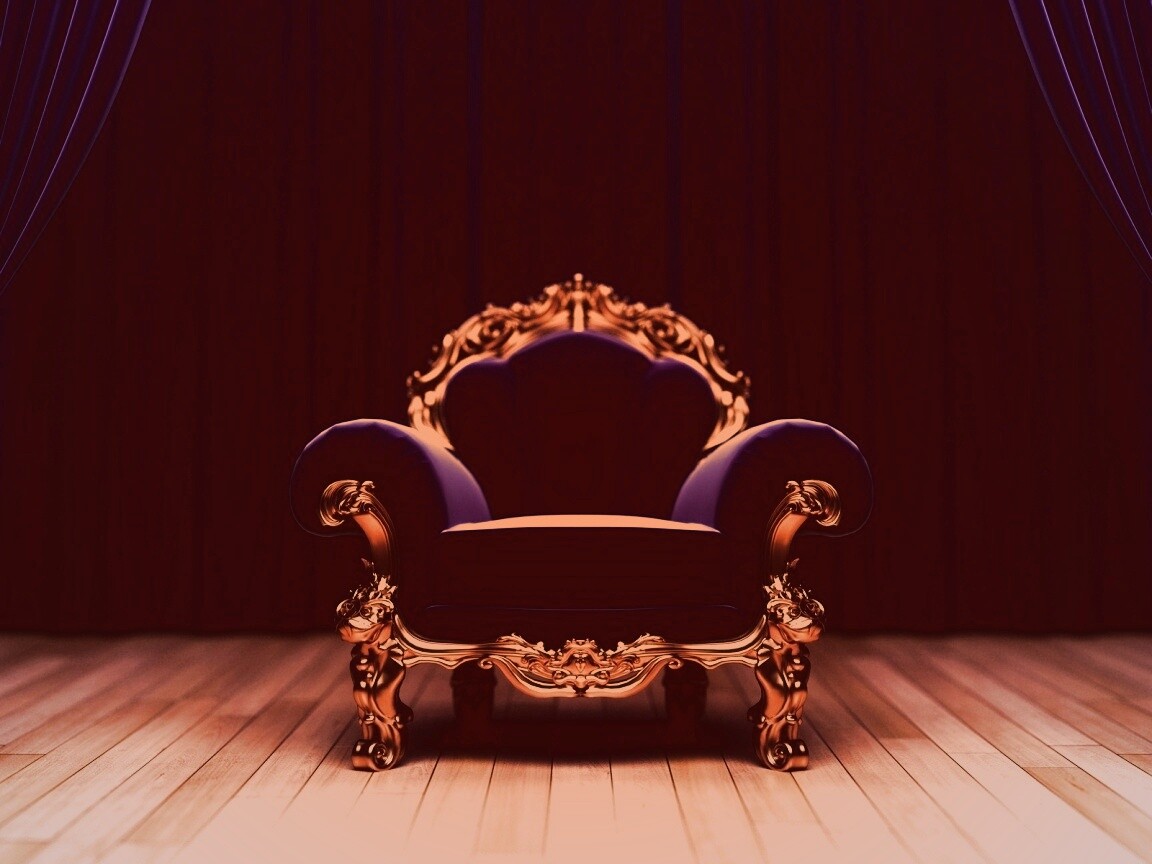 Королевское синее кресло обои
