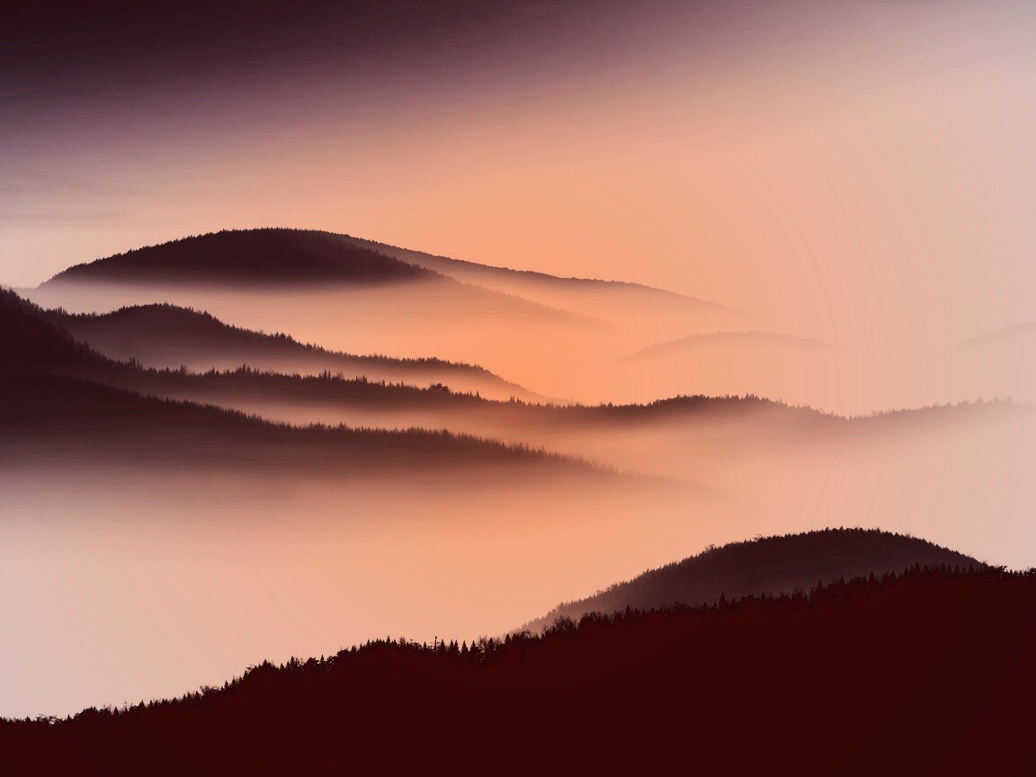 Туманные горы обои