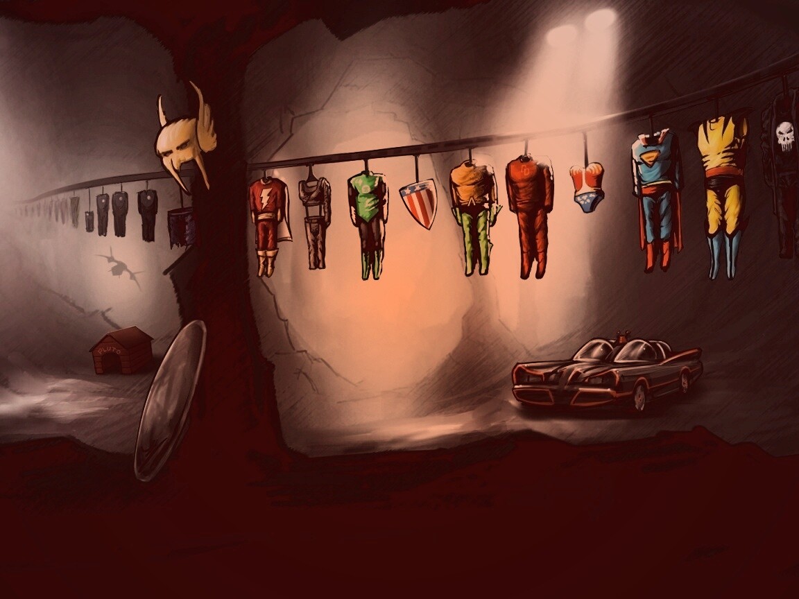 Пещера супергероев обои