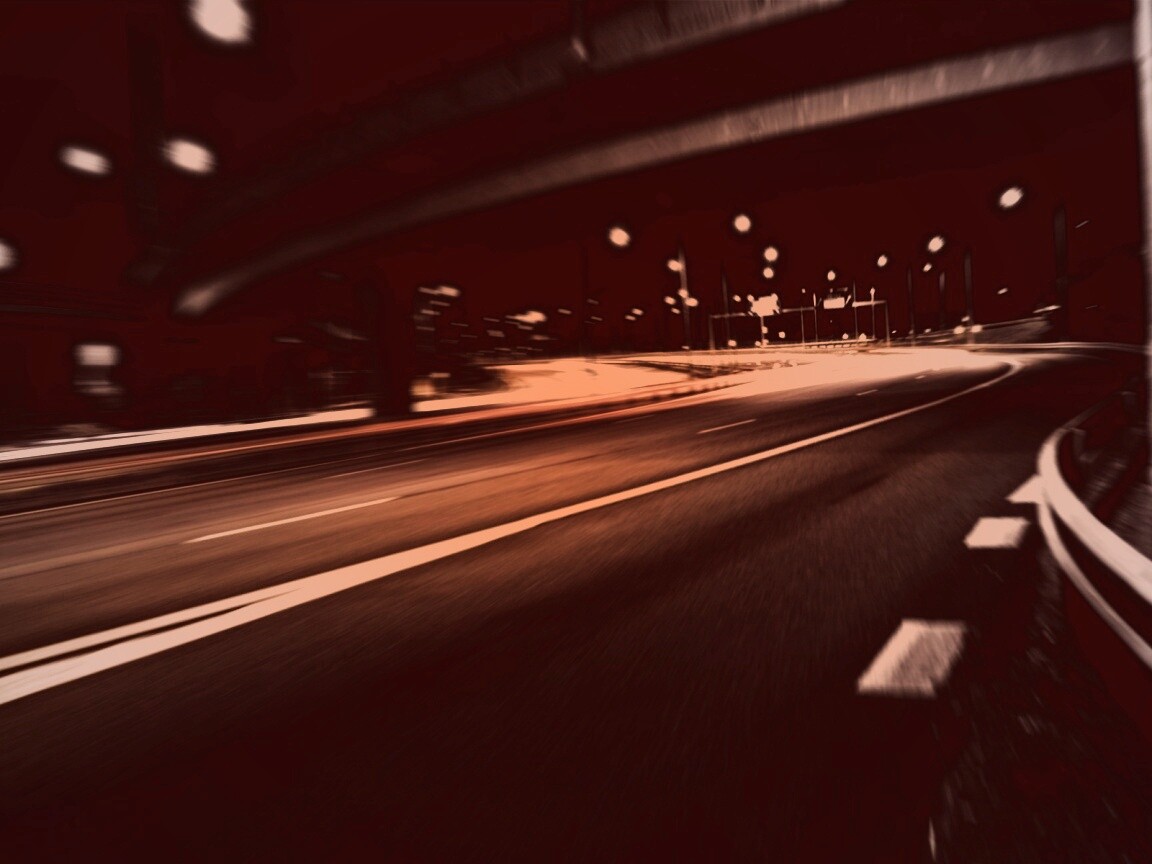 Дорога в ночном городе обои