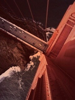 Вид в с пролета моста Золотые Ворота обои