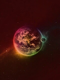 Земля в радужном ореоле обои