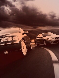 Два седана вольво на повороте обои