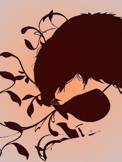 Парень на фоне узора обои