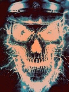 Череп из молний обои