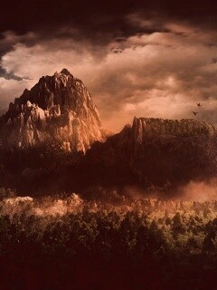 Горы посреди джунглей обои