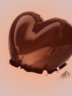 Шоколадное сердце в молоке обои