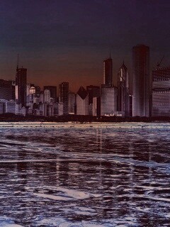 Зима в мегаполисе обои