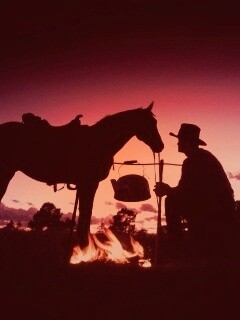 Ковбой на привале обои