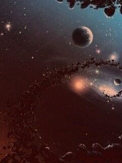 Причудливый пояс астероидов обои