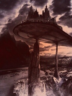 Город на вершине скал обои