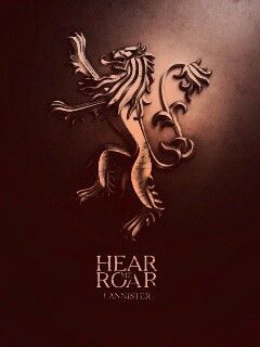 Металлический герб дома Ланнистеров обои