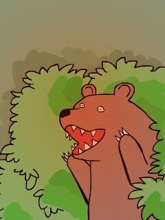 Медведь в кустах обои