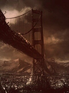 Постапокалиптические Золотые Ворота обои