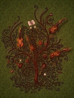 Музыкальное дерево обои