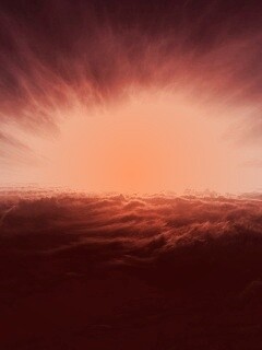 Закат над облаками обои