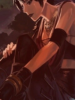 Рисунок Морриган в лагере обои