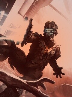 Айзек Кларк стреляет в монстра обои