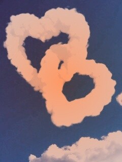 Облака в виде сердца обои