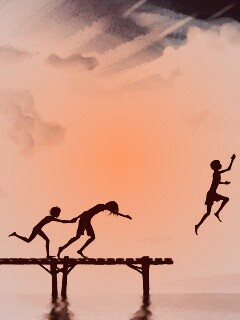 Прыжки с причала обои