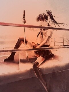 С катаной в руке обои