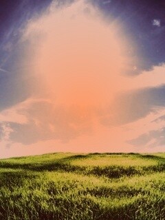 Солнце над холмом обои