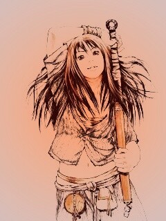 Девушка с битой обои