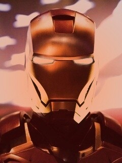 Железный человек на фоне американского флага обои