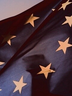 Синий флаг Евросоюза (европейского союза) обои