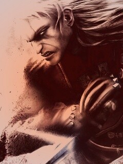 Ведьмак против  стрыги обои