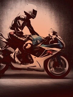 Suzuki и мотоциклист обои