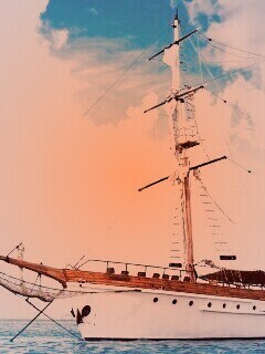 Белый парусник обои