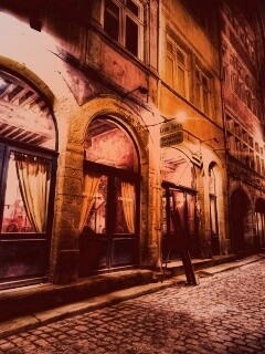 Ночная улочка обои