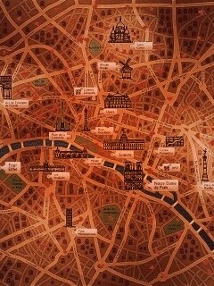 Карта Парижа обои