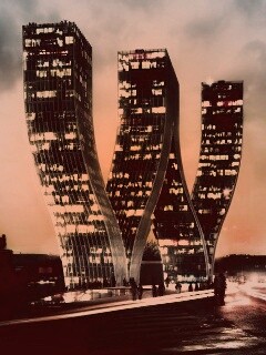 Здание в форме буквы W обои