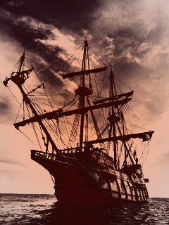 Галеон в море обои